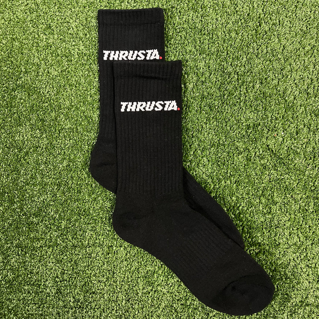 Black Small Logo Crew Socks