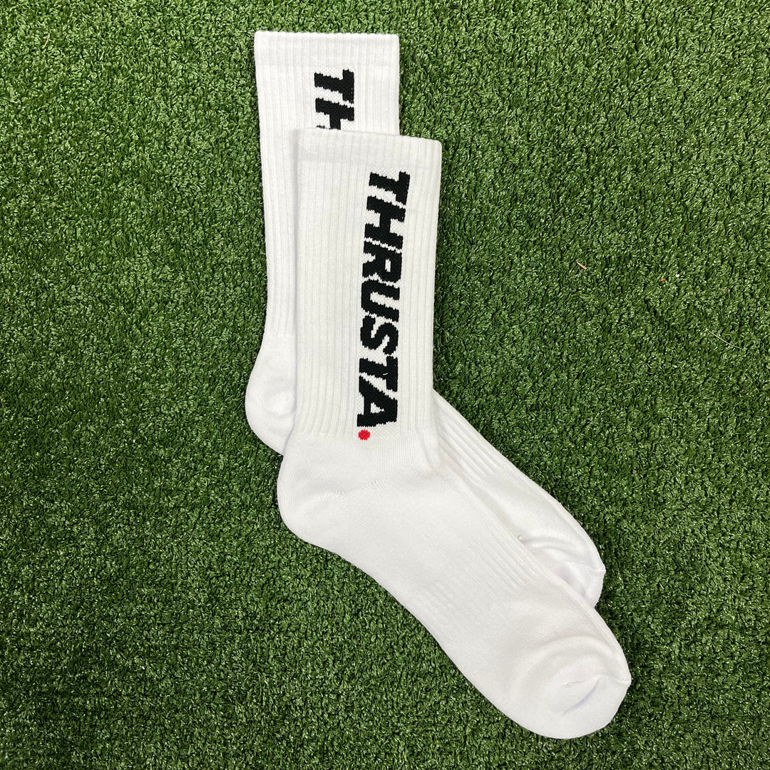 White Large Lock Crew Socks